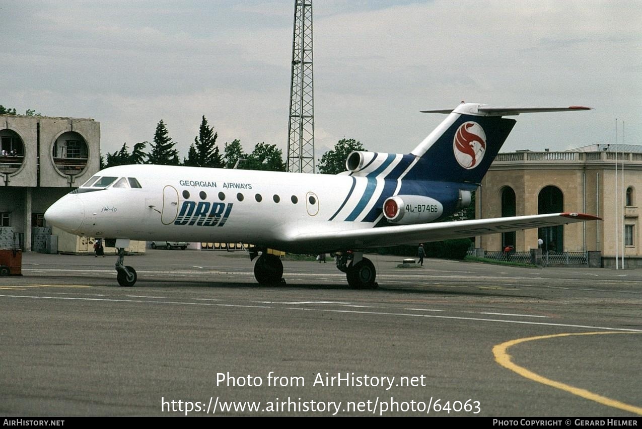 Aircraft Photo of 4L-87466 | Yakovlev Yak-40 | Orbi - Georgian Airways | AirHistory.net #64063