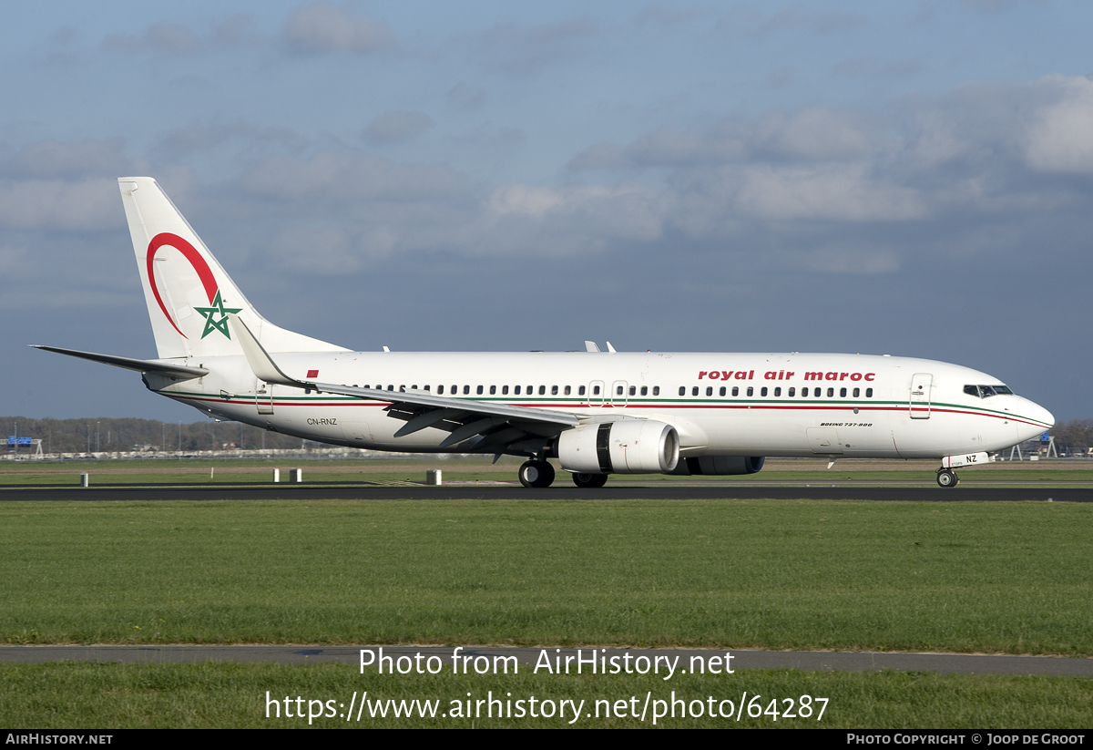 Aircraft Photo of CN-RNZ | Boeing 737-8B6 | Royal Air Maroc - RAM | AirHistory.net #64287