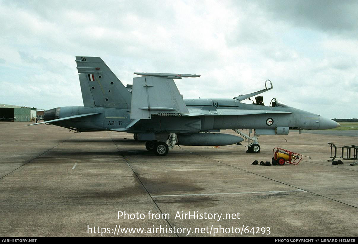 Aircraft Photo of A21-16 | McDonnell Douglas F/A-18A Hornet | Australia - Air Force | AirHistory.net #64293