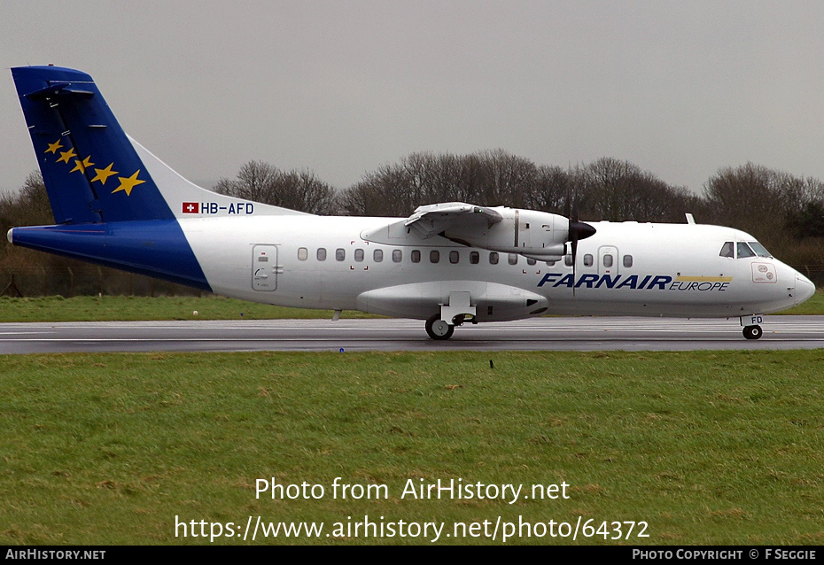 Aircraft Photo of HB-AFD | ATR ATR-42-320F | Farnair Europe | AirHistory.net #64372