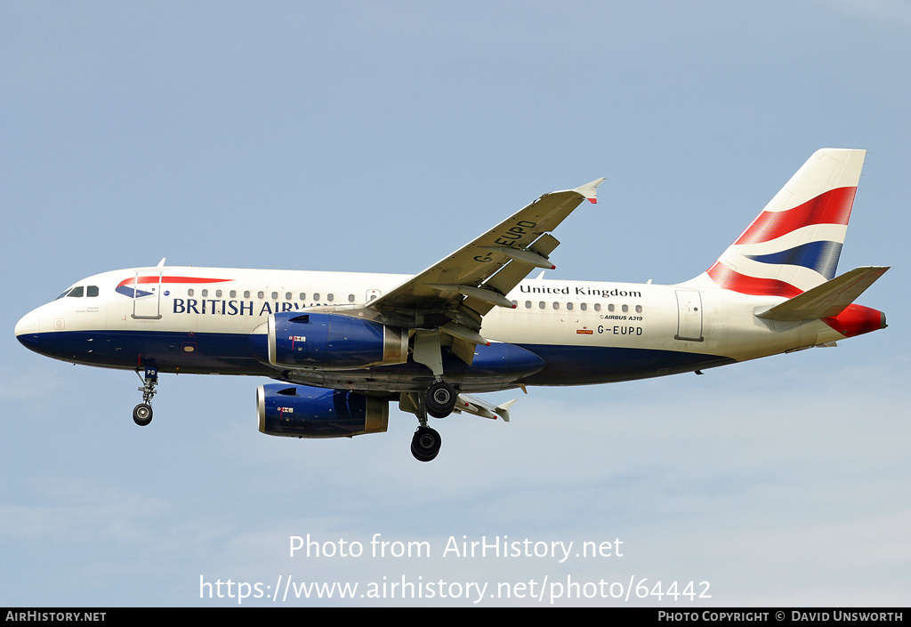 Aircraft Photo of G-EUPD | Airbus A319-131 | British Airways | AirHistory.net #64442