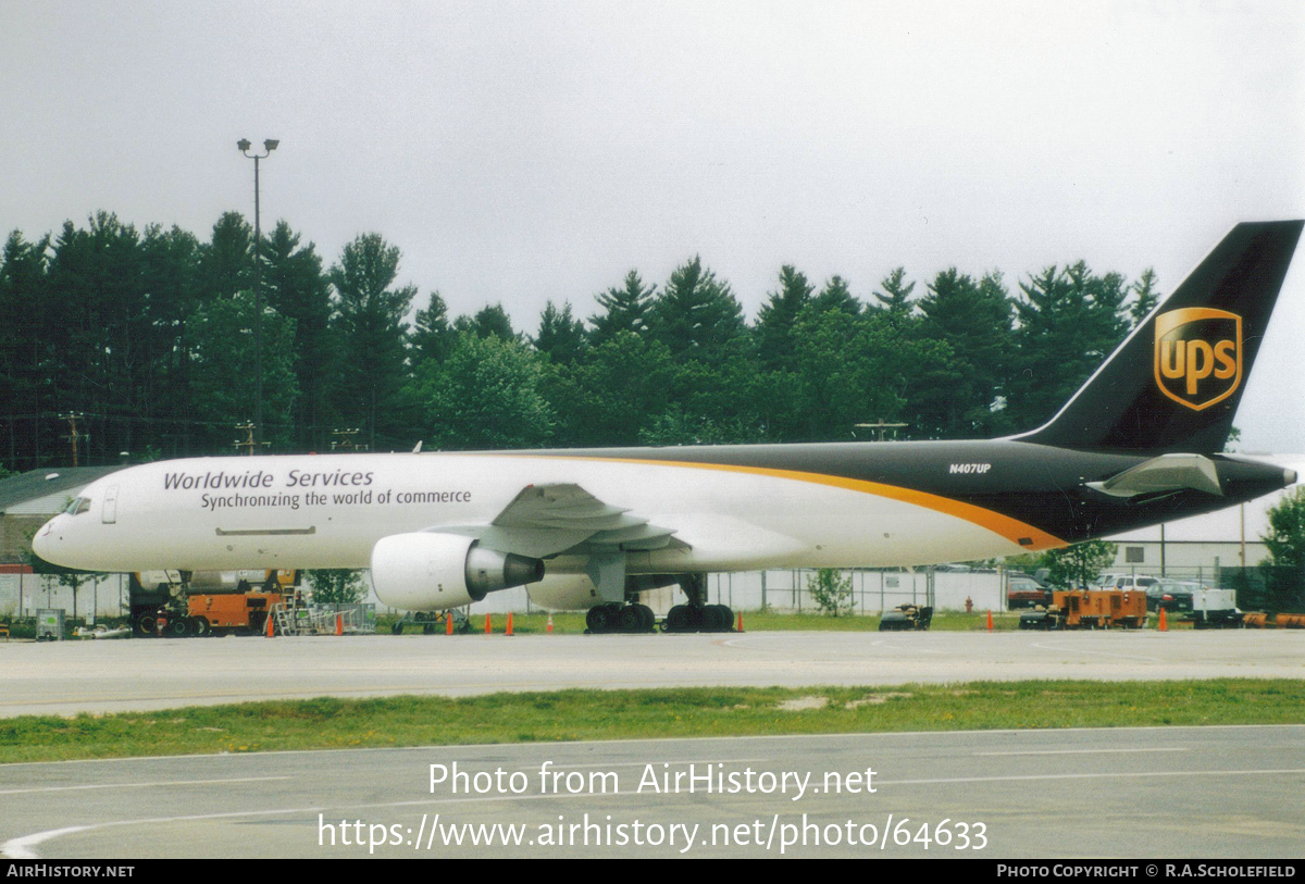 Aircraft Photo of N407UP | Boeing 757-24APF | United Parcel Service - UPS | AirHistory.net #64633