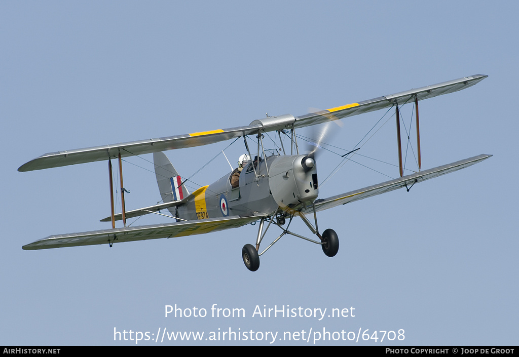 Aircraft Photo of G-ANZZ / DE974 | De Havilland D.H. 82A Tiger Moth II | UK - Air Force | AirHistory.net #64708