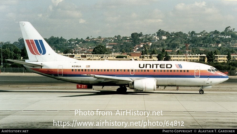 Aircraft Photo of N318UA | Boeing 737-322 | United Airlines | AirHistory.net #64812