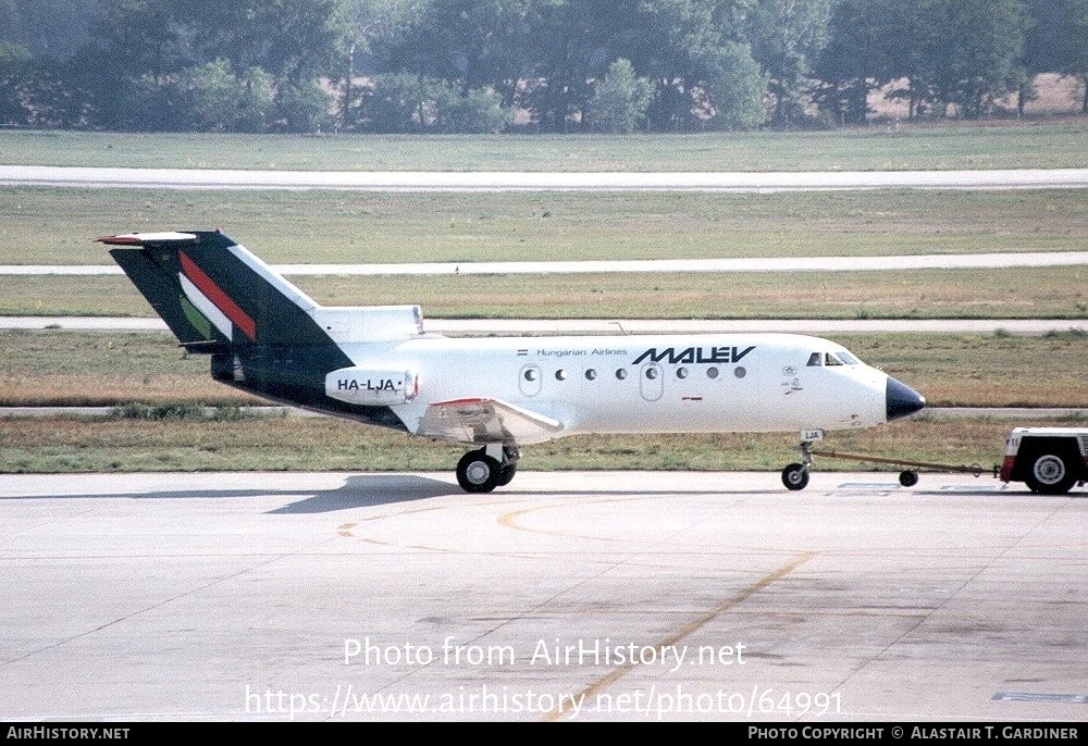 Aircraft Photo of HA-LJA | Yakovlev Yak-40 | Malév - Hungarian Airlines | AirHistory.net #64991