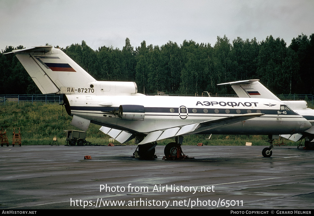 Aircraft Photo of RA-87270 | Yakovlev Yak-40 | Aeroflot | AirHistory.net #65011