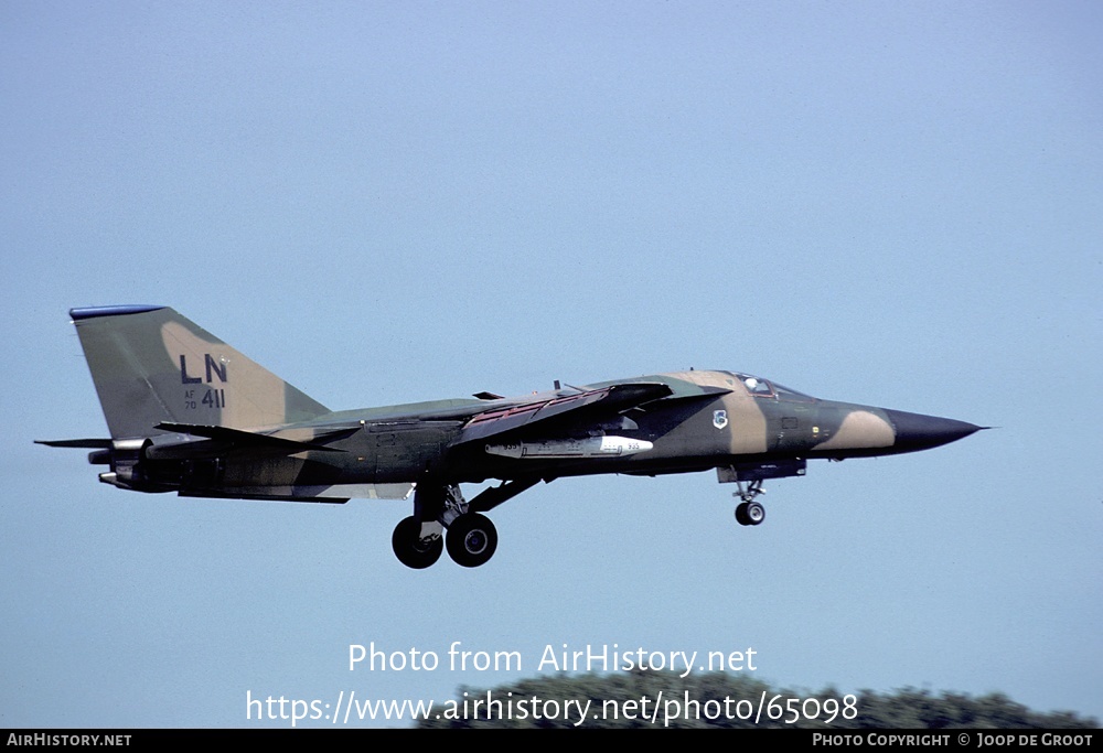 Aircraft Photo of 70-2411 / AF70-411 | General Dynamics F-111F Aardvark | USA - Air Force | AirHistory.net #65098