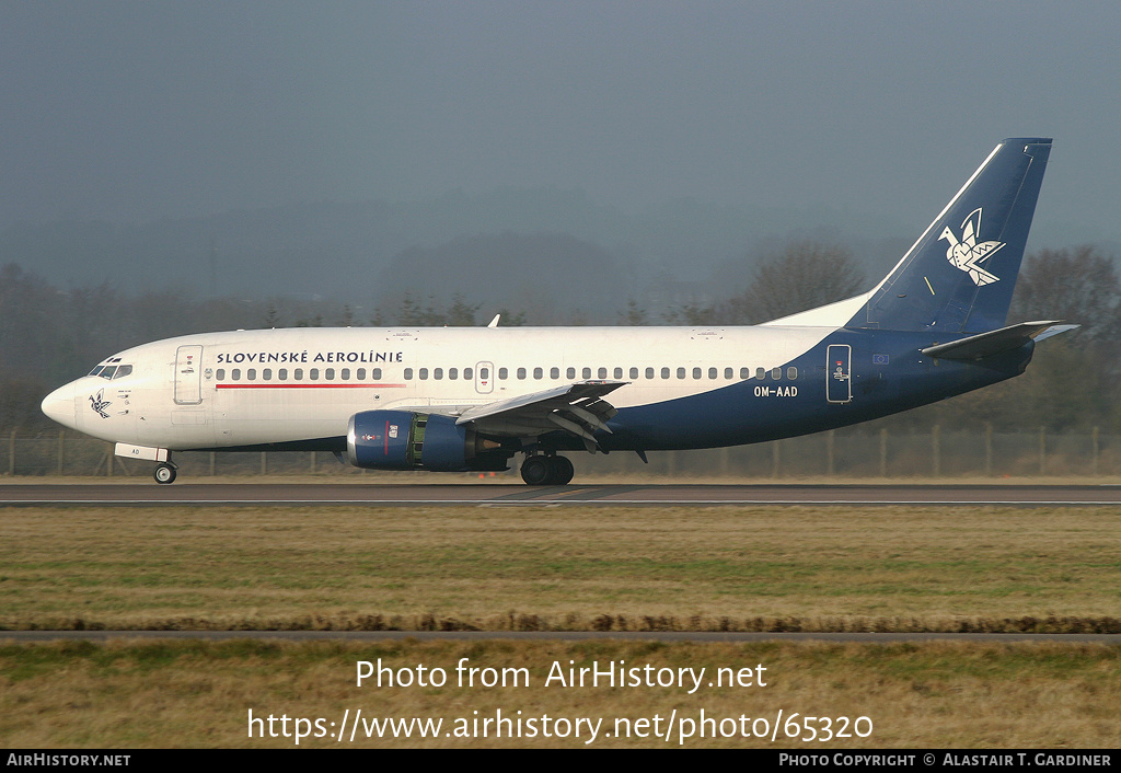 Aircraft Photo of OM-AAD | Boeing 737-33A | Slovak Airlines - Slovenské Aerolínie | AirHistory.net #65320