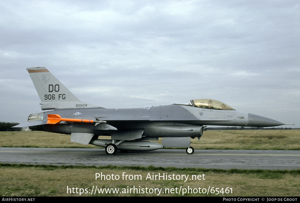 Aircraft Photo of 80-0474 / 800474 | General Dynamics F-16A Fighting Falcon | USA - Air Force | AirHistory.net #65461