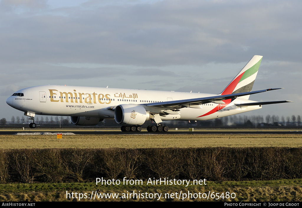 Aircraft Photo of A6-EWI | Boeing 777-21H/LR | Emirates | AirHistory.net #65480