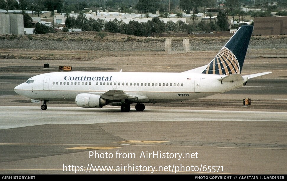 Aircraft Photo of N12322 | Boeing 737-3T0 | Continental Airlines | AirHistory.net #65571