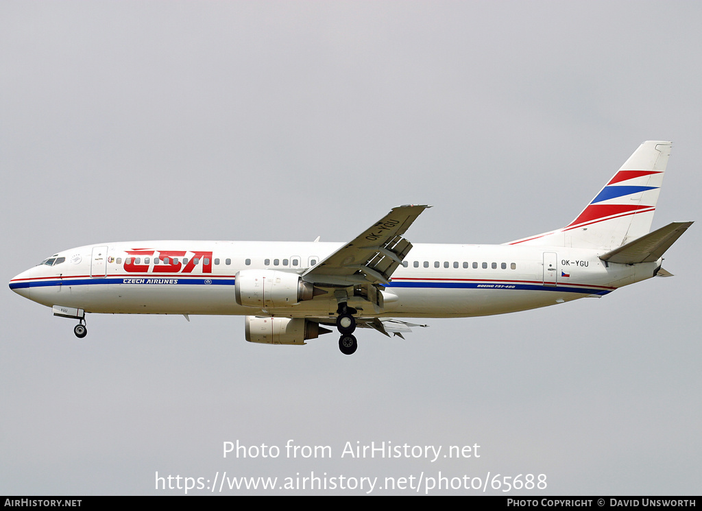 Aircraft Photo of OK-YGU | Boeing 737-4Q8 | ČSA - Czech Airlines | AirHistory.net #65688