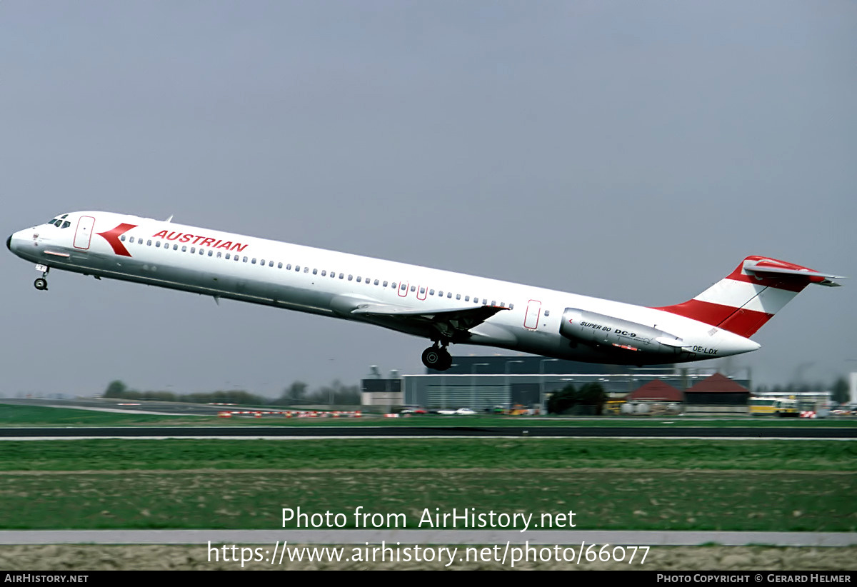 Aircraft Photo of OE-LDX | McDonnell Douglas MD-81 (DC-9-81) | Austrian Airlines | AirHistory.net #66077