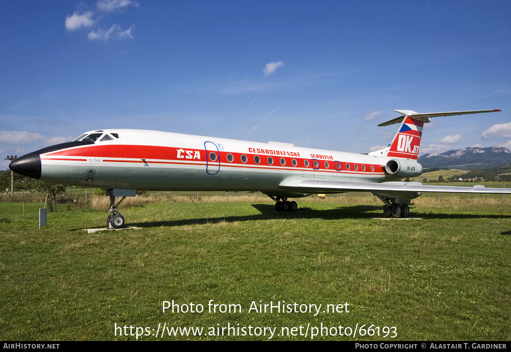 Aircraft Photo of OK-AFB | Tupolev Tu-134A | ČSA - Československé Aerolinie - Czechoslovak Airlines | AirHistory.net #66193