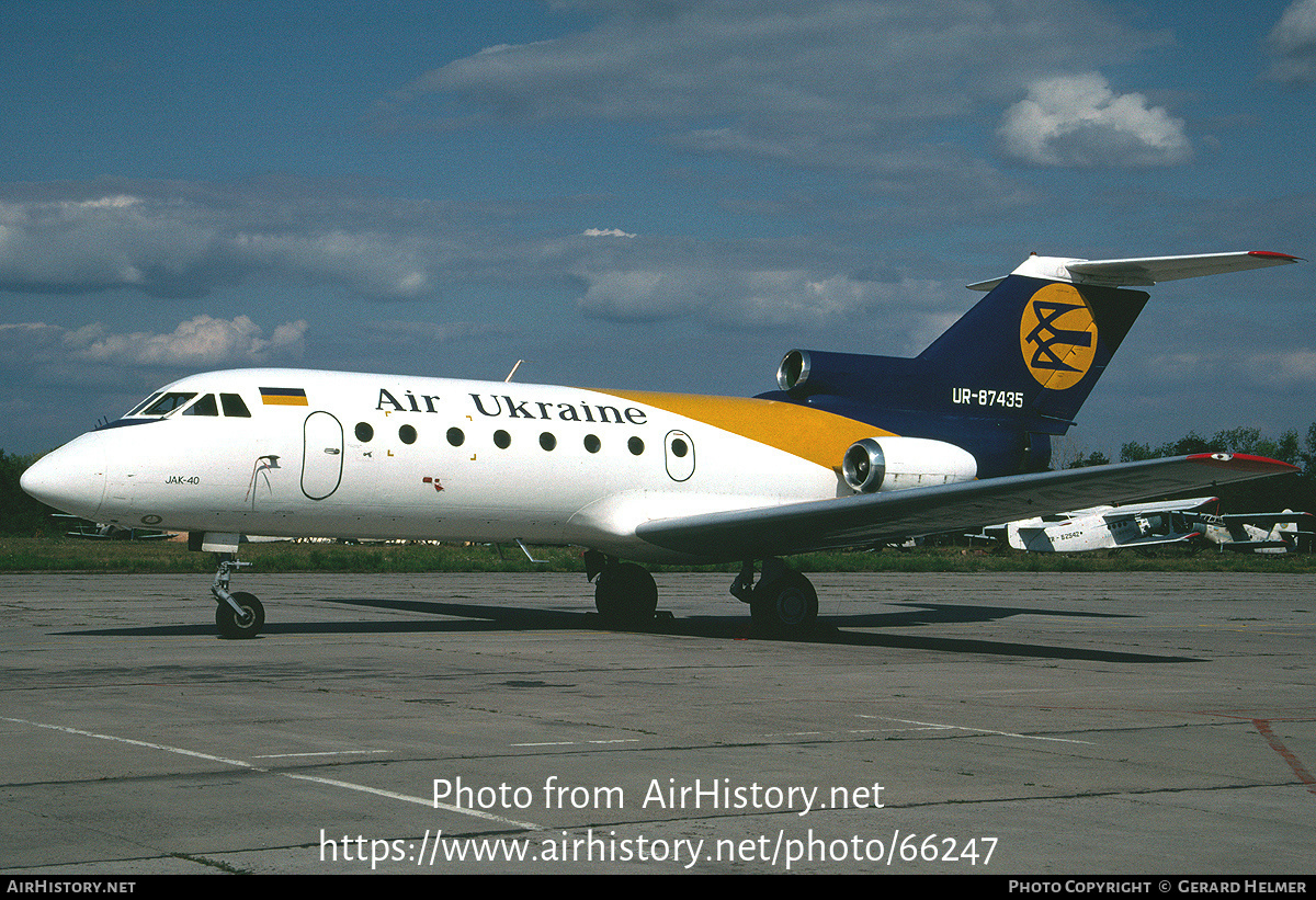 Aircraft Photo of UR-87435 | Yakovlev Yak-40 | Air Ukraine | AirHistory.net #66247