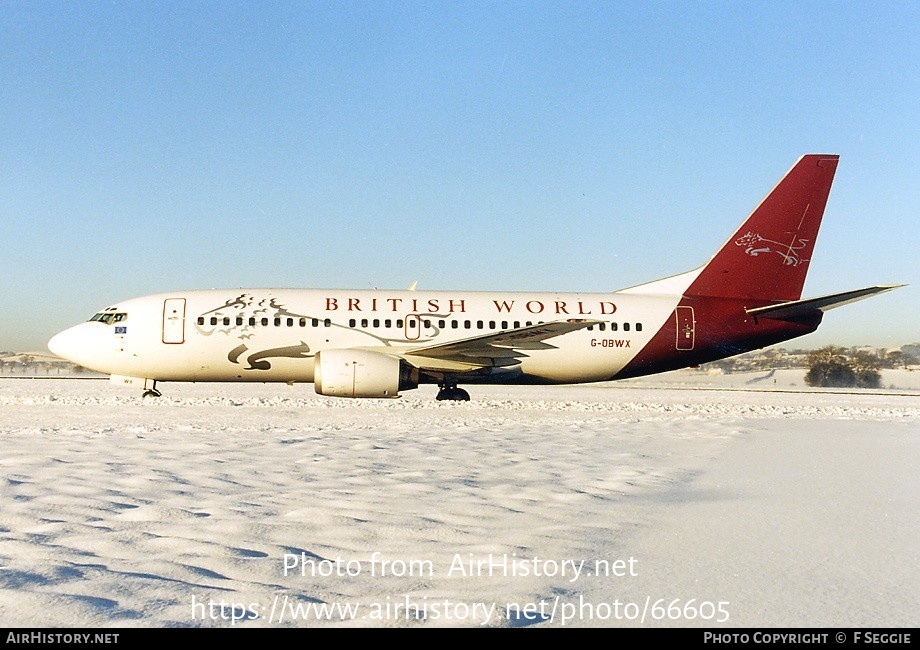 Aircraft Photo of G-OBWX | Boeing 737-3Y0 | British World Airlines | AirHistory.net #66605