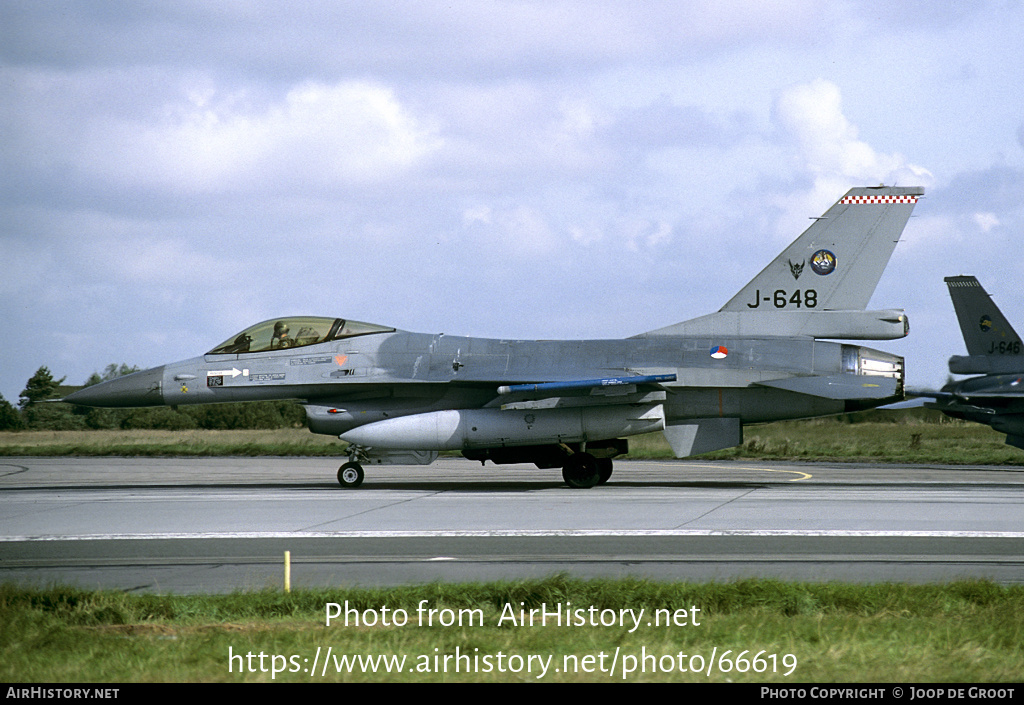 Aircraft Photo of J-648 | General Dynamics F-16A(R) Fighting Falcon | Netherlands - Air Force | AirHistory.net #66619