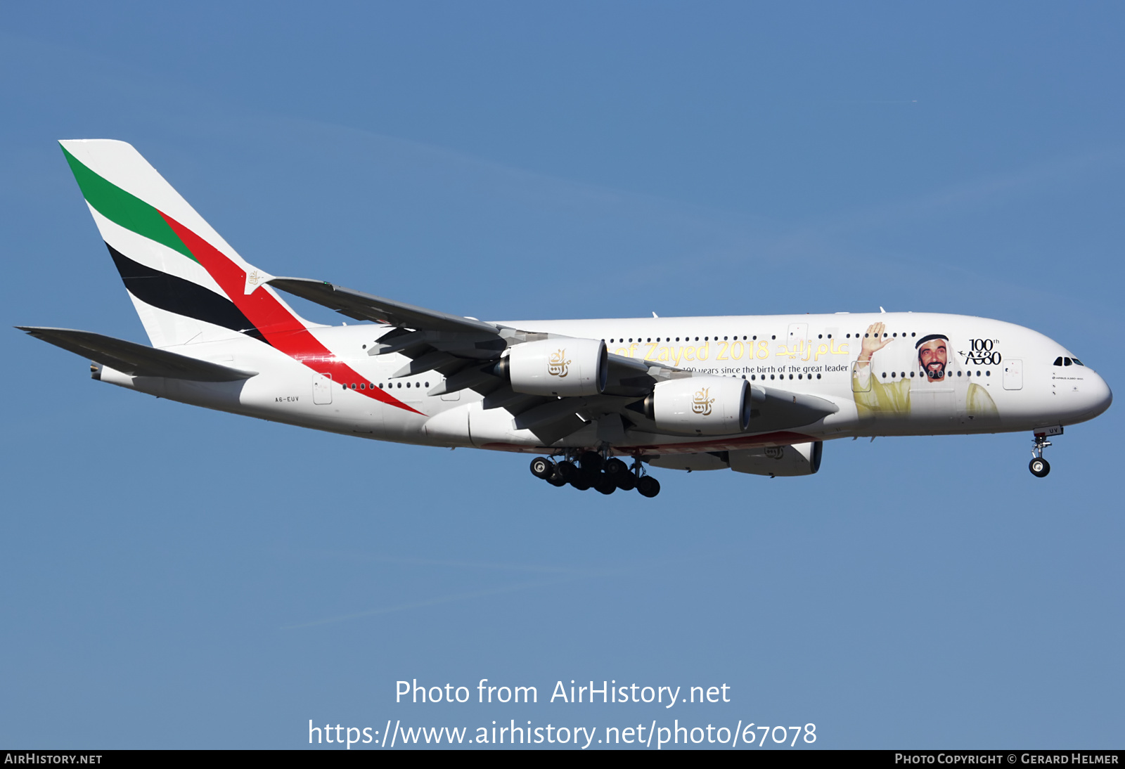 Aircraft Photo of A6-EUV | Airbus A380-842 | Emirates | AirHistory.net #67078