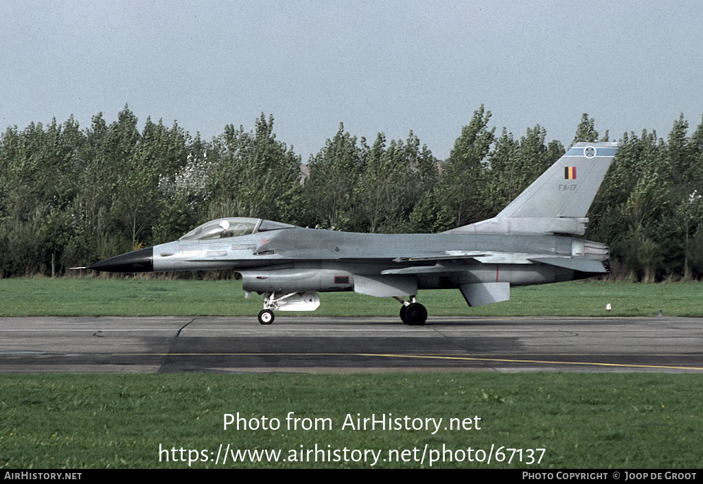 Aircraft Photo of FA-17 | General Dynamics F-16A Fighting Falcon | Belgium - Air Force | AirHistory.net #67137