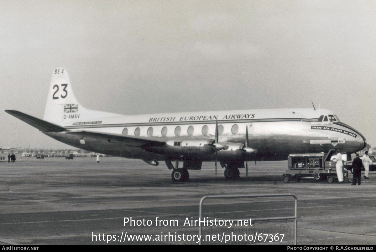 Aircraft Photo of G-AMAV | Vickers 700 Viscount | BEA - British European Airways | AirHistory.net #67367