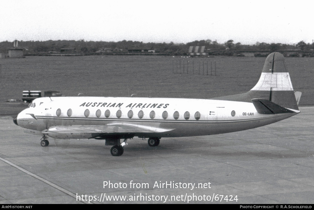 Aircraft Photo of OE-LAH | Vickers 837 Viscount | Austrian Airlines | AirHistory.net #67424