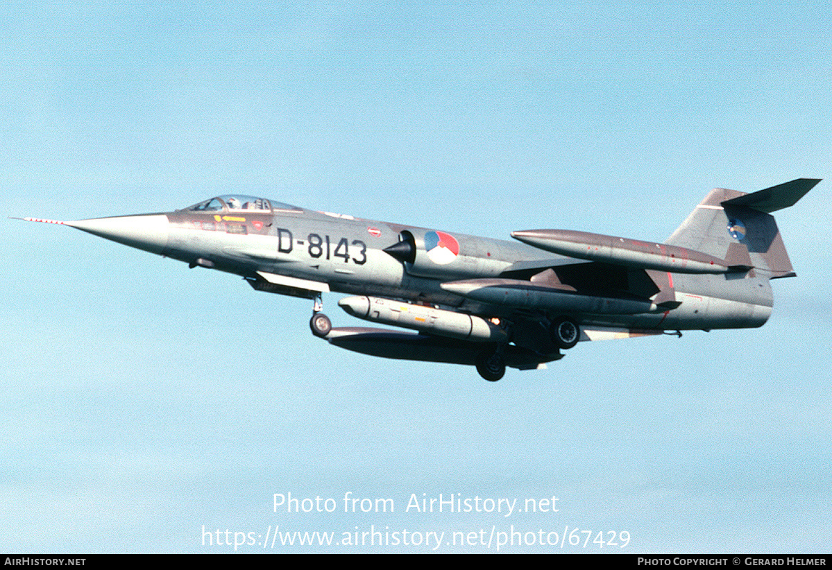 Aircraft Photo of D-8143 | Lockheed RF-104G Starfighter | Netherlands - Air Force | AirHistory.net #67429