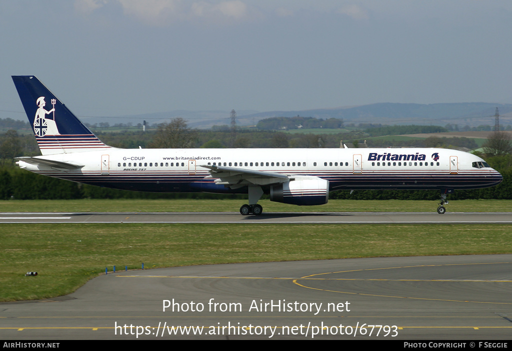 Aircraft Photo of G-CDUP | Boeing 757-236 | Britannia Airways | AirHistory.net #67793