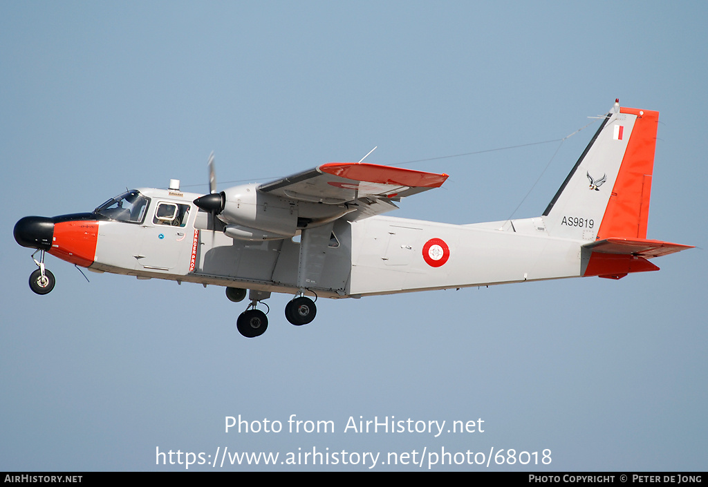 Aircraft Photo of AS9819 | Pilatus Britten-Norman BN-2B-26 Islander | Malta - Air Force | AirHistory.net #68018