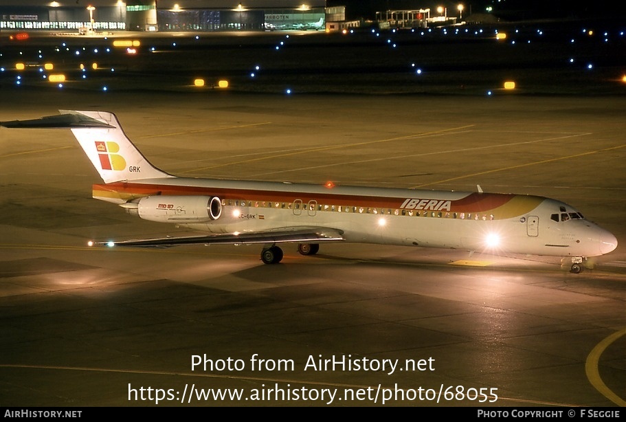 Aircraft Photo of EC-GRK | McDonnell Douglas MD-87 (DC-9-87) | Iberia | AirHistory.net #68055