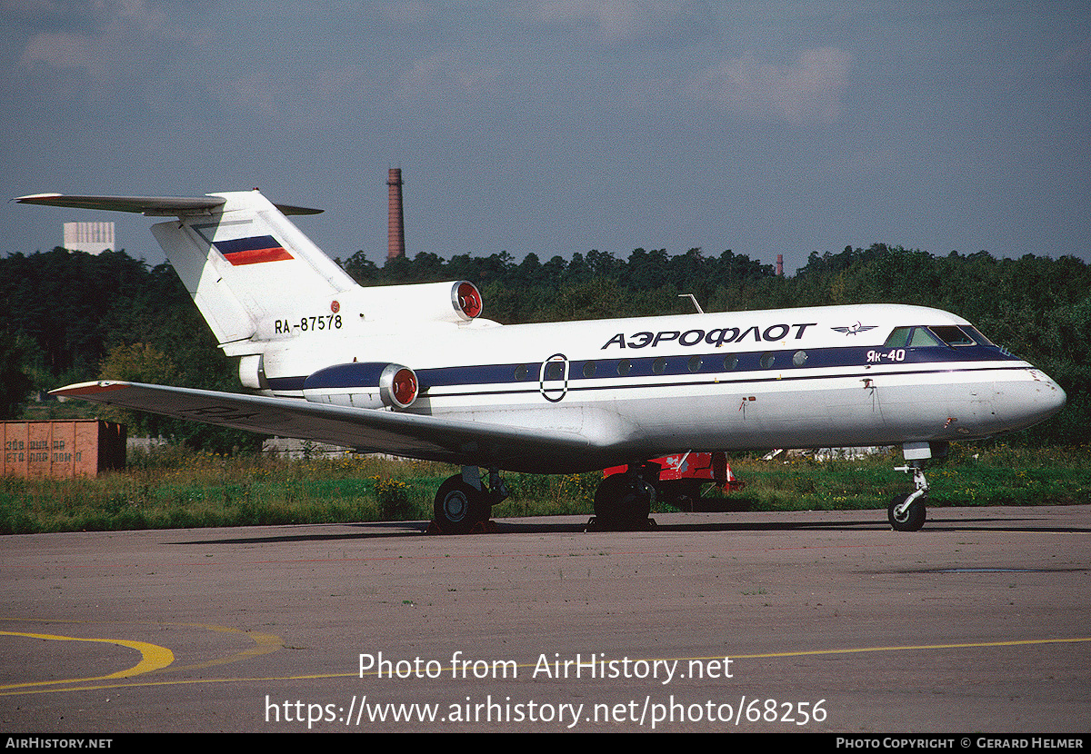 Aircraft Photo of RA-87578 | Yakovlev Yak-40 | Aeroflot | AirHistory.net #68256