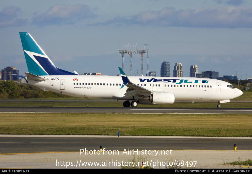 Aircraft Photo of C-GWRG | Boeing 737-8CT | WestJet | AirHistory.net #68497