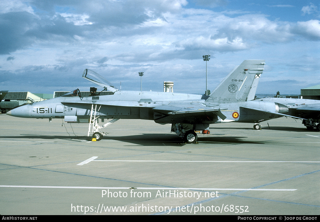 Aircraft Photo of C15-24 | McDonnell Douglas EF-18A Hornet | Spain - Air Force | AirHistory.net #68552