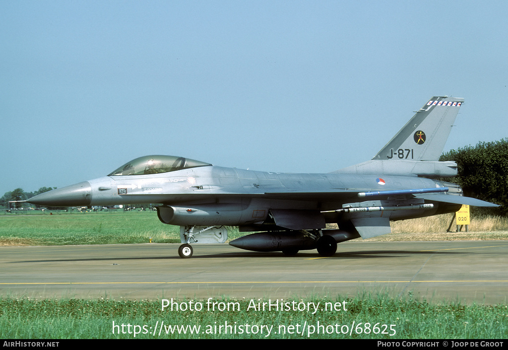 Aircraft Photo of J-871 | General Dynamics F-16A Fighting Falcon | Netherlands - Air Force | AirHistory.net #68625