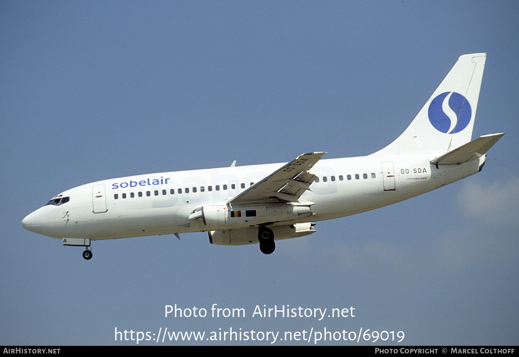 Aircraft Photo of OO-SDA | Boeing 737-229/Adv | Sobelair | AirHistory.net #69019