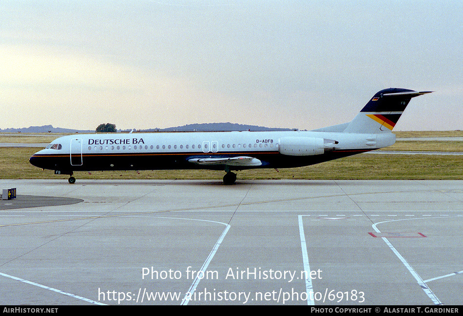 Aircraft Photo of D-ADFB | Fokker 100 (F28-0100) | Deutsche BA | AirHistory.net #69183