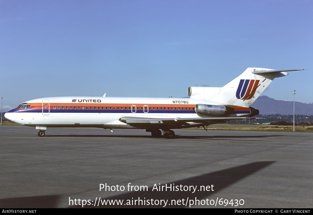 Aircraft Photo of N7078U | Boeing 727-22 | United Airlines | AirHistory.net #69430