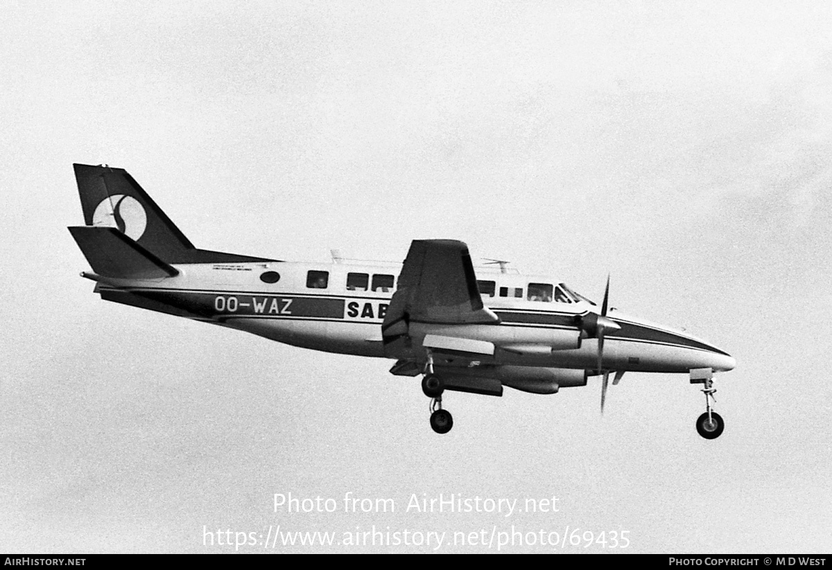 Aircraft Photo of OO-WAZ | Beech 99 Airliner | Sabena | AirHistory.net #69435