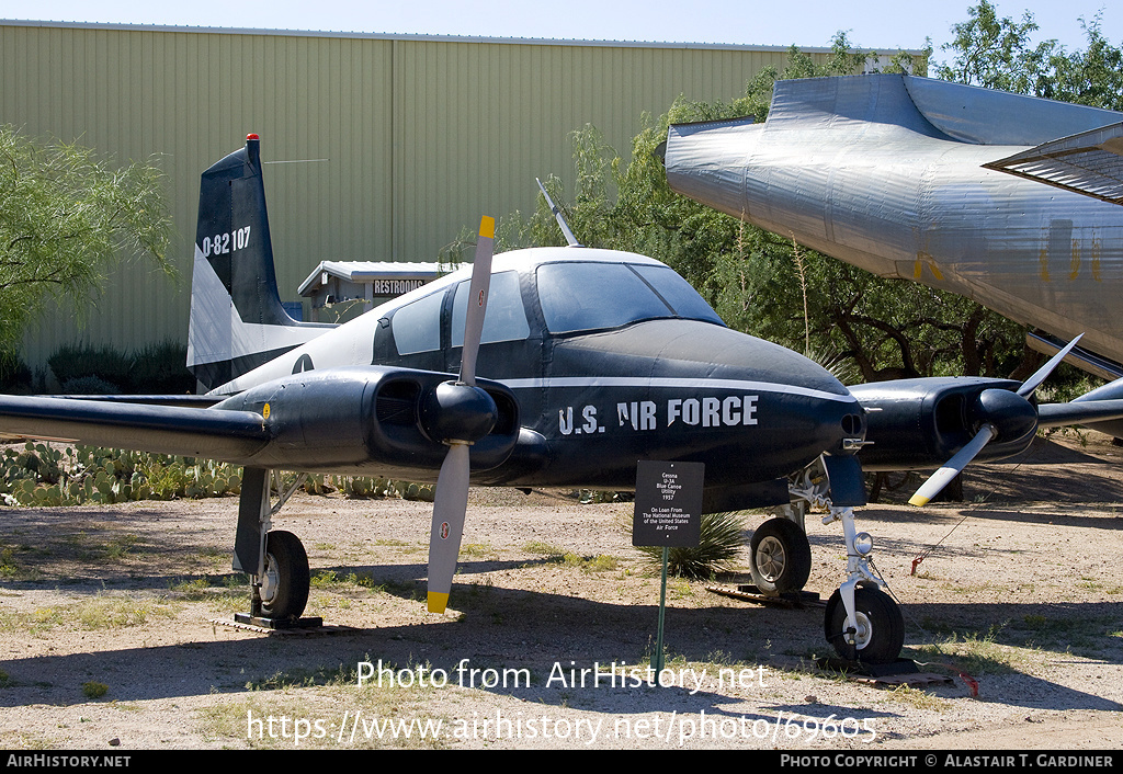 Aircraft Photo of 58-2107 / 0-82107 | Cessna GU-3A Blue Canoe (310A/L-27A) | USA - Air Force | AirHistory.net #69605