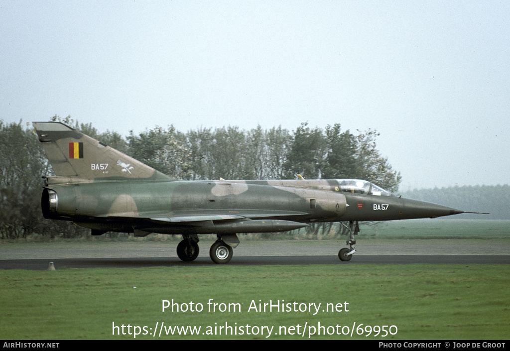 Aircraft Photo of BA57 | Dassault Mirage 5BA | Belgium - Air Force | AirHistory.net #69950