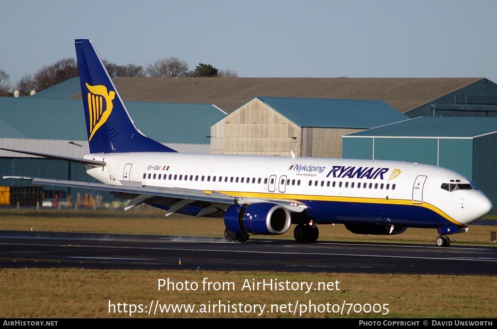 Aircraft Photo of EI-DAI | Boeing 737-8AS | Ryanair | AirHistory.net #70005