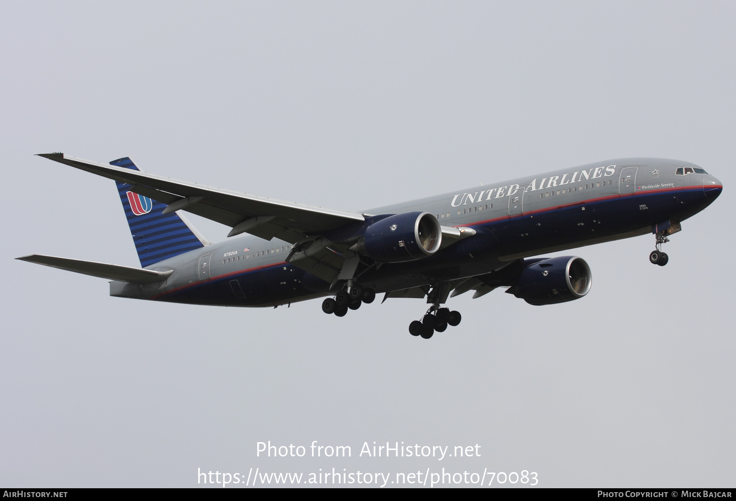 Aircraft Photo of N782UA | Boeing 777-222/ER | United Airlines | AirHistory.net #70083