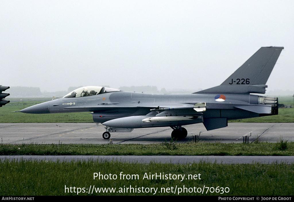 Aircraft Photo of J-226 | General Dynamics F-16A Fighting Falcon | Netherlands - Air Force | AirHistory.net #70630