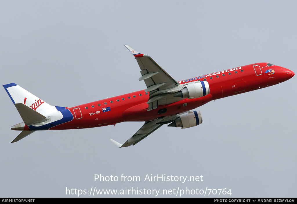 Aircraft Photo of VH-ZPI | Embraer 190AR (ERJ-190-100IGW) | Virgin Blue Airlines | AirHistory.net #70764