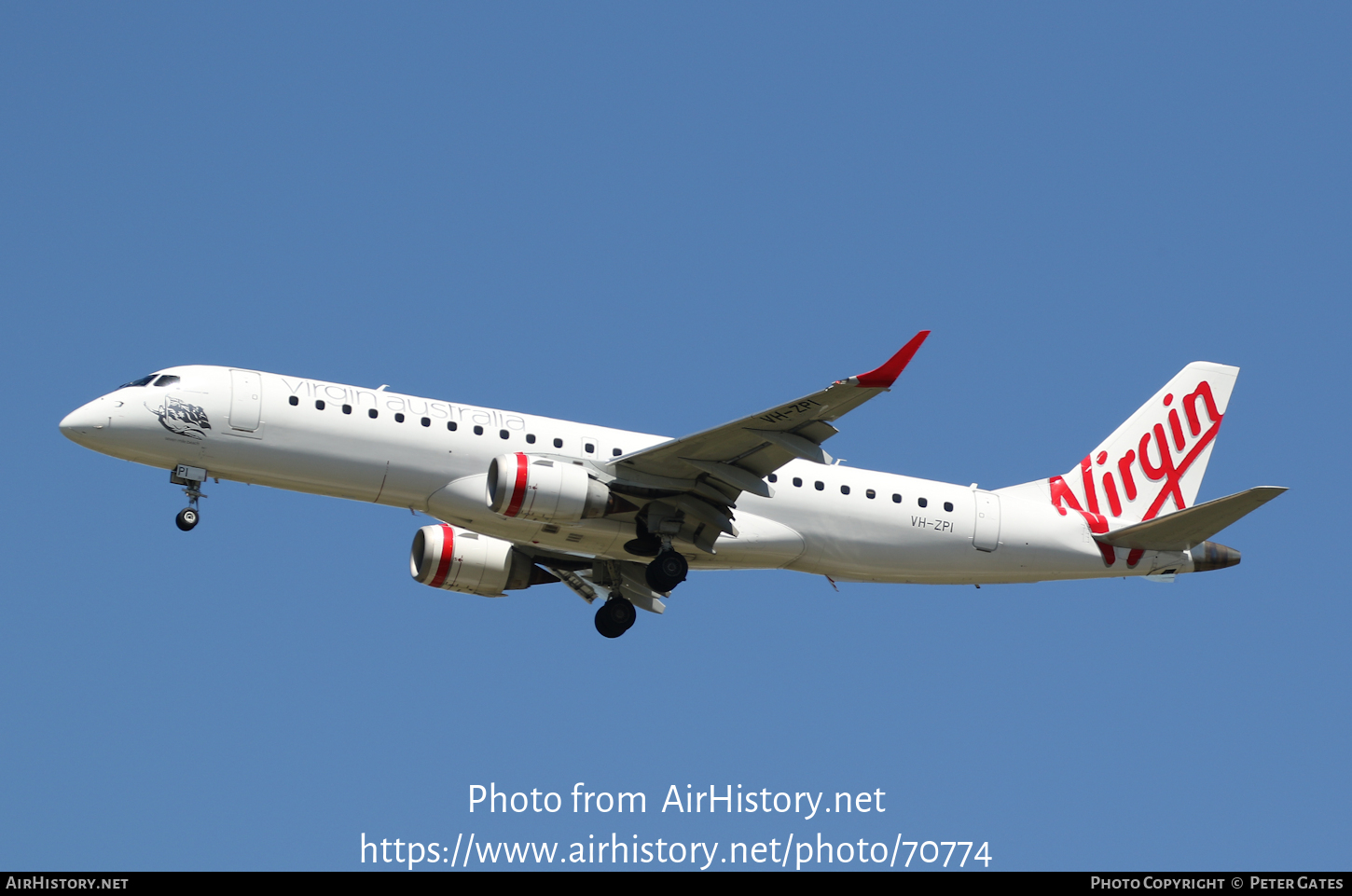 Aircraft Photo of VH-ZPI | Embraer 190AR (ERJ-190-100IGW) | Virgin Australia Airlines | AirHistory.net #70774