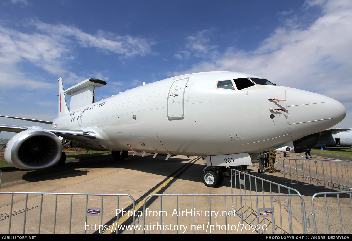 Aircraft Photo of A30-003 | Boeing E-7A Wedgetail | Australia - Air Force | AirHistory.net #70920