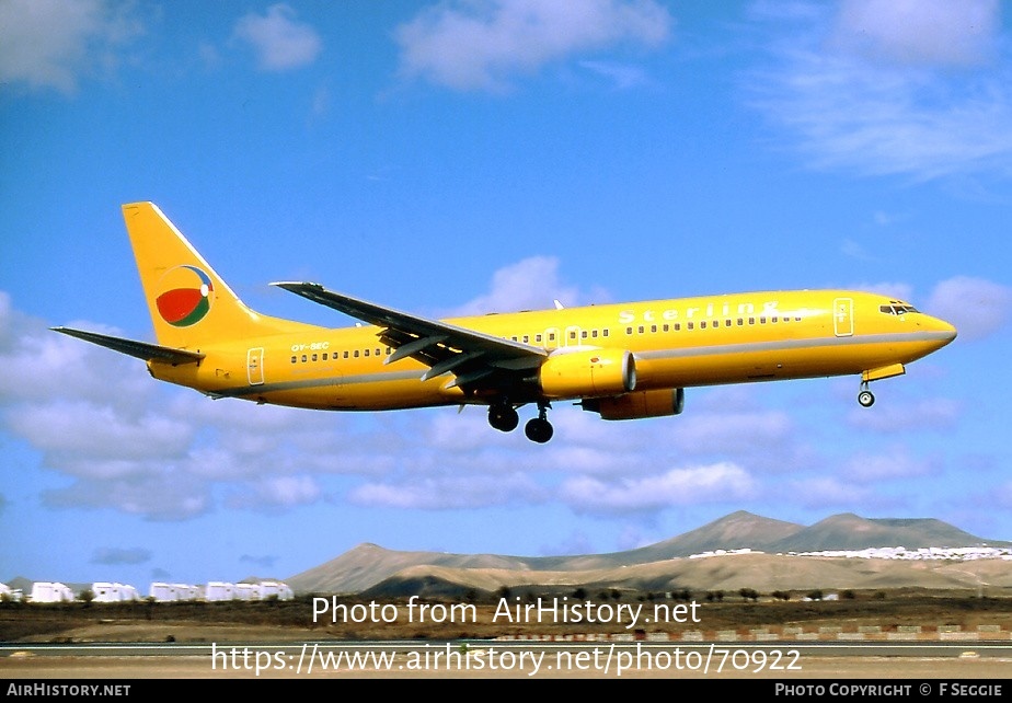 Aircraft Photo of OY-SEC | Boeing 737-8Q8 | Sterling European Airlines | AirHistory.net #70922