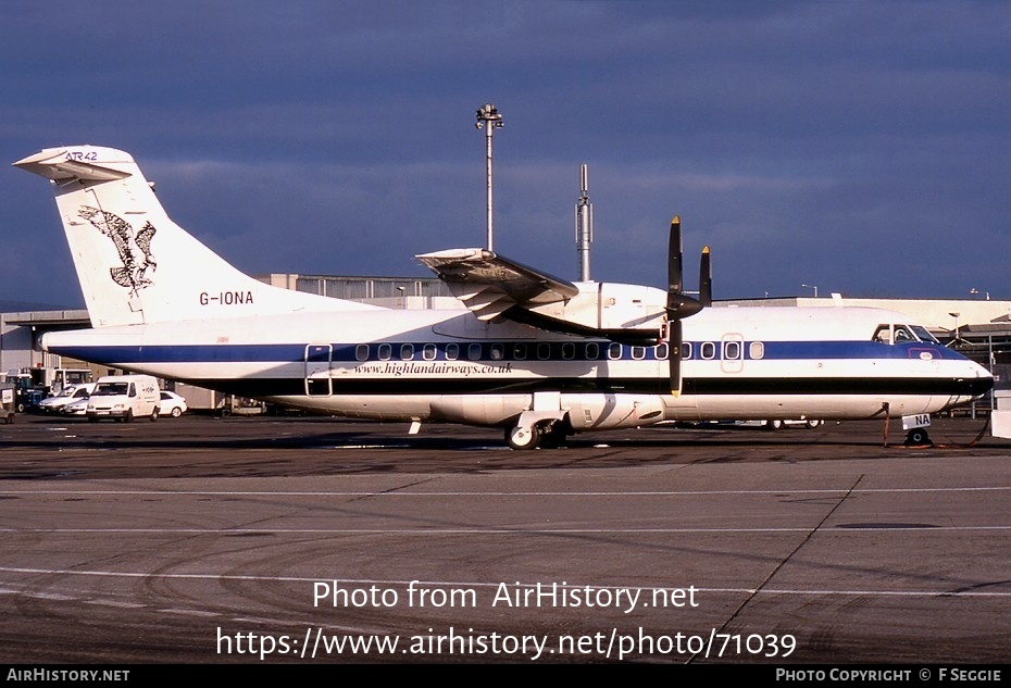 Aircraft Photo of G-IONA | ATR ATR-42-300(QC) | Highland Airways | AirHistory.net #71039