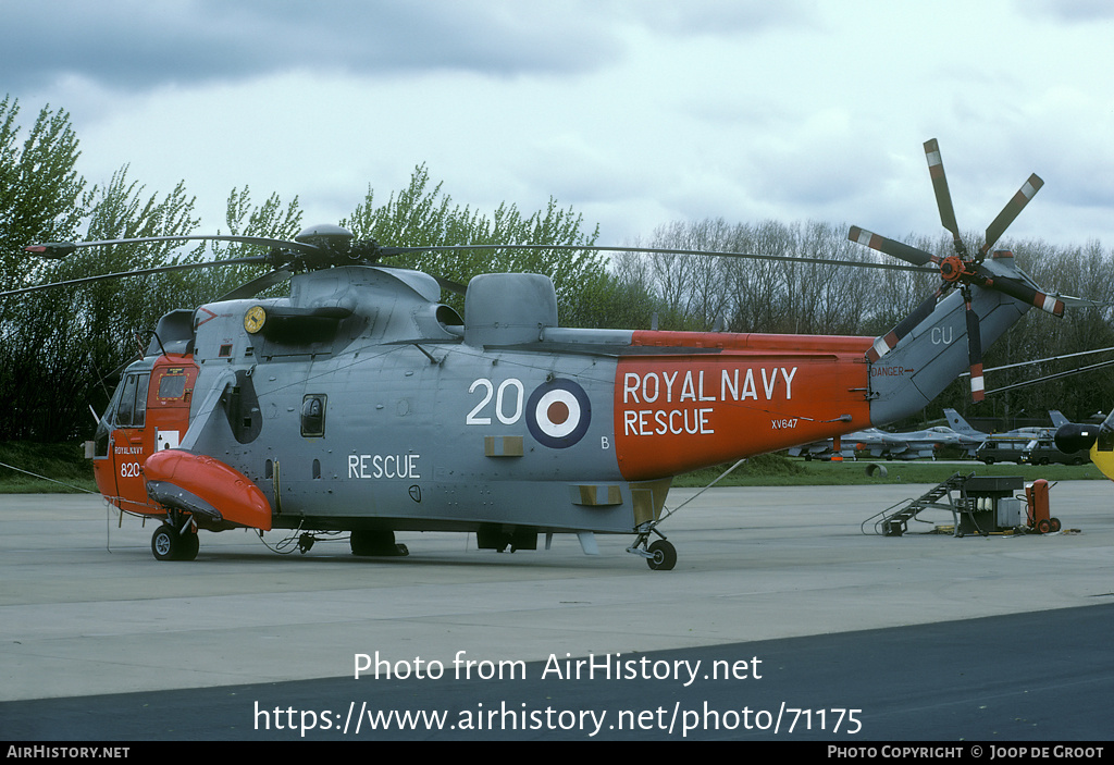 Aircraft Photo of XV647 | Westland WS-61 Sea King HU5 | UK - Navy | AirHistory.net #71175