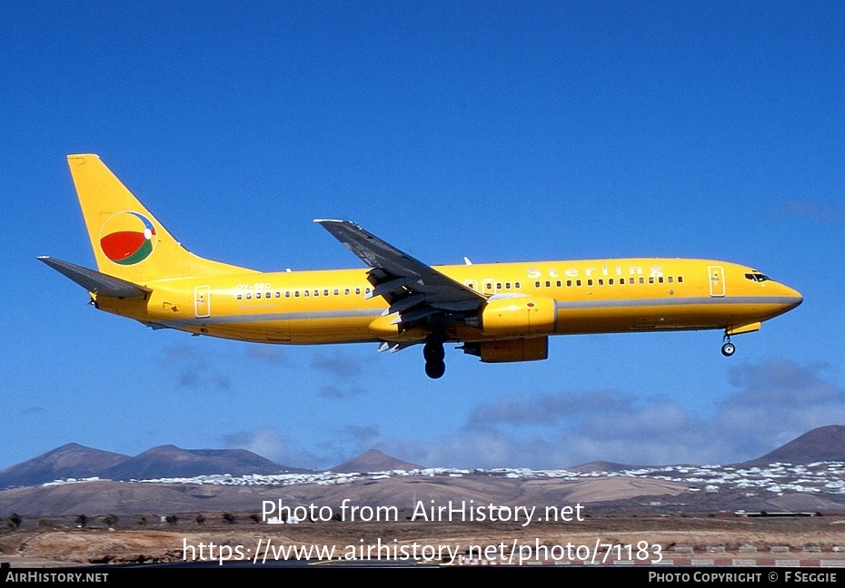 Aircraft Photo of OY-SEC | Boeing 737-8Q8 | Sterling European Airlines | AirHistory.net #71183