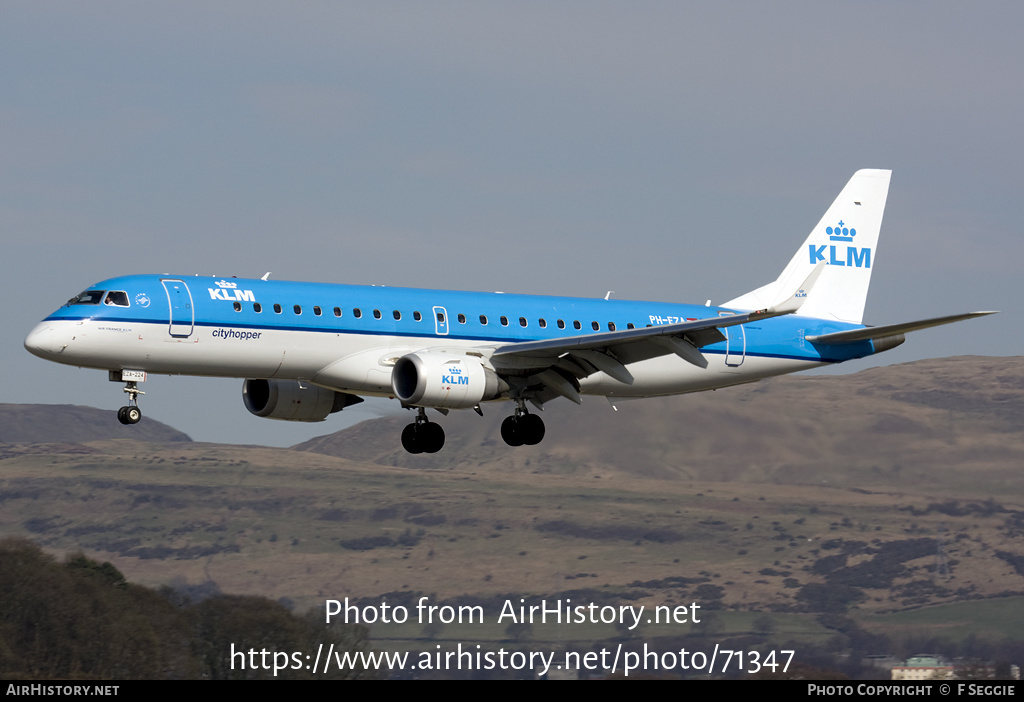 Aircraft Photo of PH-EZA | Embraer 190STD (ERJ-190-100STD) | KLM Cityhopper | AirHistory.net #71347